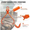 VEVOR Timber Claw Hook, 28 inch 4 Claw Log Grapple Logging Tongs, Swivel Steel Log Lifting Tongs 31″ Max Opening, Eagle Claws with 2205LBS/1000kg Loading Capacity for Tractors, ATVs, Trucks, Forklifts(32in-O-Ring)