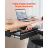 VEVOR Under Desk Drawer Slide Out, 16 inch Attachable Desk Drawer for Sit Stand Workstation, Hidden Under Counter Drawers for office Home, Black(16inch)