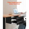 VEVOR Under Desk Lockable Slide Out Drawer, 13 inch Under Desk Pull-out Drawer for Sit Stand Workstation, Secure Under Counter Drawers for Home Office Storage Organizer, Black(16inch Double)