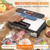 VEVOR Vacuum Sealer Machine, 95Kpa 350W Powerful Dual Pump and Dual Sealing, Dry and Moist Food Storage, Automatic and Manual Air Sealing System with Built-in Cutter, with Seal Bag and External Hose(Vacuum Sealer 90Kpa)