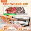 VEVOR Vacuum Sealer Machine, 95Kpa 350W Powerful Dual Pump and Dual Sealing, Dry and Moist Food Storage, Automatic and Manual Air Sealing System with Built-in Cutter, with Seal Bag and External Hose(Vacuum Sealer 95Kpa)