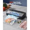 VEVOR Vacuum Sealer Machine, 95Kpa 350W Powerful Dual Pump and Dual Sealing, Dry and Moist Food Storage, Automatic and Manual Air Sealing System with Built-in Cutter, with Seal Bag and External Hose(80KPA)