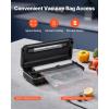 VEVOR Vacuum Sealer Machine, 95Kpa 350W Powerful Dual Pump and Dual Sealing, Dry and Moist Food Storage, Automatic and Manual Air Sealing System with Built-in Cutter, with Seal Bag and External Hose(80KPA)