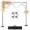 VEVOR 10ft x10ft Pipe and Drape Kit, Heavy Duty Backdrop Stand with Carbon Steel Base, Adjustable Backdrop Support with 2 Clamps and A Carry Bag for Wedding, Party, Event, Photography and Exhibition(8.5 x 10 ft)