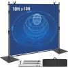 VEVOR 10ft x10ft Pipe and Drape Kit, Heavy Duty Backdrop Stand with Carbon Steel Base, Adjustable Backdrop Support with 2 Clamps and A Carry Bag for Wedding, Party, Event, Photography and Exhibition(10 x 10 ft)