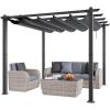 VEVOR 10’x10′ Outdoor Retractable Pergola with Canopy, Aluminum Pergola with Retractable Canopy, Modern Style, Sun Shade for Patios, Gardens, Decks, Backyards (Gray)(Gray)