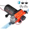 VEVOR 12V Diaphragm Pump, 1.8 GPM (6.81 L/min), 3-Chamber 12 Volt DC Water Pump with Automatic Pressure Switch 40-100 PSI Adjustable, 60 PSI, 1/2” MNPT Port, for RV Yacht Food Truck Camper Marine(12V  4-Chamber  5.0GPM  70PSI)
