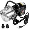 VEVOR 1HP Shallow Well Pump Portable, 1380 GPH Garden Jet Pump with Automatic Controller, 145 ft Head Stainless Steel Sprinkler Booster Pumps, for Garden Lawn Irrigation System, Water Transfer(1.1 HP with Handle)