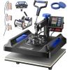 VEVOR 2 in 1 Heat Press Machine for T Shirts and Hats, 15×15 Inch Professional Swing Away Digital Tshirt Press Machine for Sublimation, Vinyl, Heat Transfer Projects(8in1-15×15-Black)