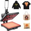 VEVOR 2 in 1 Heat Press Machine for T Shirts and Hats, 15×15 Inch Professional Swing Away Digital Tshirt Press Machine for Sublimation, Vinyl, Heat Transfer Projects(15×15-Black)