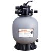 VEVOR 25033BX 19-inch, Up to 45 GPM Flow Rate, Above Inground Swimming Pool Sand System with 7-Way Multi-Port Valve, Filter, Backwash, Rinse, Recirculate, Waste, Winter, Closed Functions, Gray(19 inch)