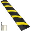 VEVOR 2PCs 6 ft/72” Rubber Speed Hump, 2 Channel, 22000 lbs Capacity Heavy Duty Traffic Speed Bump, with High Reflective Yellow Strip 8 Expansion Screws and 1 Drill, for Asphalt Concrete Gravel Roads(1 PC)