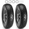 VEVOR (2-Pack) 10″ x 2.5″ Solid Rubber Tire Wheels, 10 inch Tire and Wheel Flat Free with 5/8″ Bearings, 2.1″ Offset Hub Replacement Wheelbarrow Tires- Perfect for Hand Truck, Wheelbarrow, Garden Cart(｜Polypropylene wheel hub)