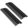 VEVOR 3 PCs Drop Over Cable Cover Ramp, 2,000 lbs/axle Load Capacity, Heavy Duty Cable Hose Protector Ramp, Floor Cord Cover for High Walking Traffic Areas Indoor Outdoor Home Office Warehouse School(Medium-2PACK)