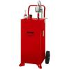 VEVOR 30 Gallon Fuel Caddy, Gas Storage Tank & 4 Wheels, with Manual Transfer Pump, Gasoline Diesel Fuel Container for Cars, Lawn Mowers, ATVs, Boats, More, Yellow(Red)