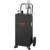 VEVOR 30 Gallon Gas Caddy – Portable Fuel Storage Tank with 2 Wheels & Manual Transfer Pump, Diesel & Gasoline Fuel Container for Cars, Lawn Mowers, ATVs, Boats, Black(Black)
