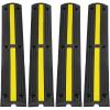 VEVOR 3.28 ft Cable Protector Ramp, 4 Pack of 1 Channel, 18000 lbs/axle Capacity Heavy Duty Rubber Speed Bumps, Floor Cord Cable Protector Wire Cover, for Residential Areas, Private Garages, Gardens(1 Channel-4PCS)