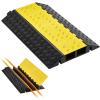 VEVOR 3.28 ft Cable Protector Ramp, 4 Pack of 1 Channel, 18000 lbs/axle Capacity Heavy Duty Rubber Speed Bumps, Floor Cord Cable Protector Wire Cover, for Residential Areas, Private Garages, Gardens(2 Channel-1 PC)
