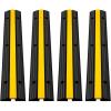 VEVOR 4 Pack of 1-Channel Rubber Cable Protector Ramps Heavy Duty 18000Lbs Load Capacity Cable Wire Cord Cover Ramp Speed Bump Driveway Hose Cable Ramp Protective Cover(1 Channel-4PCS)