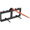 VEVOR 49″ Hay Spear, Bale Spears 1600lbs Loading Capacity, Skid Steer Loader Tractor Attachment with 2pcs 17.5″ Stabilizer Spears, Quick Attach Spike Forks(Square type)
