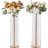 VEVOR 4PCS 35.43inch Tall Crystal Wedding Flowers Stand, Luxurious Centerpieces Flower Vases Crystal Gold Vase Metal, Perfect for T-stage Wedding Party Ceremony Dinner Event Hotel Home Decor(French Gold)