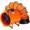 VEVOR Air Mover Blower Fan 12 Inch, 3198CFM 585W with 33ft Flexible Duct, Industrial Portable Ventilator Blower/Exhaust, Orange(3198CFM  12in-33ft Combo Fan and Hose)