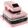 VEVOR Auto Heat Press Machine, 15 x 15 inch, T-Shirt Press Machine with Auto Release and Adjustable Pressure, Digital Display, Rapid Heating, for Sublimation, Vinyl, Heat Transfer Projects, Green(Heat Press-Pink)