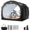 VEVOR Bike Storage Shed Tent, 1-2 Bikes, Outdoor Spacious Bike Storage Sheds with Ventilated Window, Waterproof Easy-to-Install Bike Tent with High Strength Fiberglass & Dual Zippers, Fit for Bicycle(Black- Cabin-shaped – XXL for 4-5 Bikes)