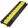 VEVOR Cable Protector Ramp, 2 Channel, 22000 lbs/axle Capacity Heavy Duty TPU Wire Cord Cover Ramp Hose Protector Driveway, Traffic Speed Bump w/TPR Flip-Open Top Cover, for Indoor & Outdoor(1 PC)