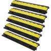 VEVOR Cable Protector Ramp, 2 Channel, 22000 lbs/axle Capacity Heavy Duty TPU Wire Cord Cover Ramp Hose Protector Driveway, Traffic Speed Bump w/TPR Flip-Open Top Cover, for Indoor & Outdoor(5 PCs)