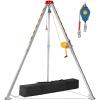 VEVOR Confined Space Tripod Kit, 1800 lbs Winch, Confined Space Tripod 7′ Legs and 98′ Cable, Confined Space Rescue Tripod 32.8′ Fall Protection, Harness, Storage Bag for Traditional Confined Spaces(1200lbs)