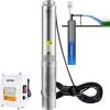 VEVOR Deep Well Submersible Pump, 1HP 115V/60Hz, 37gpm Flow 207ft Head, with 33ft Electric Cord, 4″ Stainless Steel Water Pump for Industrial, Irrigation&Home Use, IP68 Waterproof Grade(2HP/230V w/ control box)
