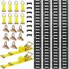 VEVOR E Track Tie-Down Rail Kit, 32PCS 5FT E-Tracks Set Includes 8 Steel Rails & 8 O Rings & 8 Tie-Offs with D-Ring & 8 End Caps, Securing Accessories for Cargo, Motorcycles, and Bikes(7.7FT-26Pcs)