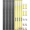 VEVOR E-Track Tie-Down Rail Kit, 5′ E Tracks Set, 16Pcs Includes 4 Steel Rails & 2 Single Slots & 6 O-Rings & 4 Tie-Offs w/D-Ring & 2 Ratchet Straps, Cargo Motorcycles Bikes Securing Accessories(5‘ Rail Kit-16Pcs)