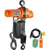 VEVOR Electric Chain Hoist, 2200 lbs Load Capacity, 10 ft Lifting Height, 120V Single Phase Overhead Crane with Chain, 10 ft Wired Remote Control for Garage, Shop, Hotel, and Home(Orange + Black)