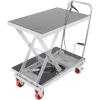 VEVOR Electric Lift Table, 330 lbs Capacity Single Scissor Lift Table, 8-28 in Height Adjustable Lifting Platform, Coffee Table Lift with 4 Wheels, for Material Handling and Transportation, Black(Gray)
