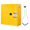 VEVOR Flammable Cabinet 18″ x 43″ x 50″, Cold-Rolled Steel Flammable Liquid Storage Cabinet 34 Gal with 2 Adjustable Shelves/2 Manual Closing Doors for Industrial Use, Yellow(18″ x 43″ x 46″)