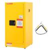 VEVOR Flammable Cabinet 18″ x 43″ x 50″, Cold-Rolled Steel Flammable Liquid Storage Cabinet 34 Gal with 2 Adjustable Shelves/2 Manual Closing Doors for Industrial Use, Yellow(18″ x 18″ x 35″)