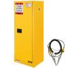 VEVOR Flammable Cabinet 18″ x 43″ x 50″, Cold-Rolled Steel Flammable Liquid Storage Cabinet 34 Gal with 2 Adjustable Shelves/2 Manual Closing Doors for Industrial Use, Yellow(30gallon)