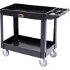 VEVOR Foldable Utility Service Cart, 165LBS 3 Shelf Heavy Duty Plastic Rolling Cart with 360° Swivel Wheels (2 with Brakes), Ergonomic Handle, Portable Garage Tool Cart for Warehouse Office Home(2 Tier-550LBS)