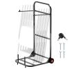 VEVOR Folding Chair Rack, 300 LBS Capacity, L-Shape Horizontal Placement Chair Cart for 25 Chairs, Heavy-Duty Metal Chair Storage Dolly with Rubber Wheels and Holders, Large Chair Holder, Matte Black(Hanging type)