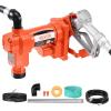 VEVOR Fuel Transfer Pump, 12V DC 10 GPM 1/4 HP, Portable Electric Diesel Transfer Pump with Automatic Shut-Off Fuel Nozzle, High Flow, Long Inlet & Outlet Hose for Diesel, Kerosene, Transformer Fuel(12V 20GPM)
