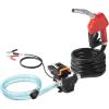 VEVOR Fuel Transfer Pump, 12V DC 15 GPM 1/4 HP, Portable Electric Diesel Transfer Pump with Auto Shut-Off Fuel Nozzle, Long Inlet & Outlet Hose for Gasoline, Diesel, Kerosene, Methanol Blends