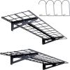 VEVOR Garage Shelving Wall Mounted, 1 x 4 ft Heavy Duty Shelves, 400 lbs Load Capacity Storage Rack Floating 2 Pack, Suitable for Shop, Shed, Storage, Black (LL1248)(1 x 4 ft)