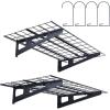 VEVOR Garage Shelving Wall Mounted, 1 x 4 ft Heavy Duty Shelves, 400 lbs Load Capacity Storage Rack Floating 2 Pack, Suitable for Shop, Shed, Storage, Black (LL1248)(2 x 4 ft)