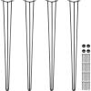 VEVOR Hairpin Table Legs 18″ Black Set of 4 Desk Legs 880lbs Total Load Capacity Hairpin Desk Legs 3 Rods for Bench Desk Dining End Table Chairs Carbon Steel DIY Heavy Duty Furniture Legs(40 Inch)