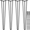 VEVOR Hairpin Table Legs 18″ Black Set of 4 Desk Legs 880lbs Total Load Capacity Hairpin Desk Legs 3 Rods for Bench Desk Dining End Table Chairs Carbon Steel DIY Heavy Duty Furniture Legs(18 Inch)