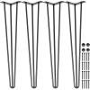 VEVOR Hairpin Table Legs 18″ Black Set of 4 Desk Legs 880lbs Total Load Capacity Hairpin Desk Legs 3 Rods for Bench Desk Dining End Table Chairs Carbon Steel DIY Heavy Duty Furniture Legs(16 Inch)