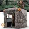 VEVOR Hunting Blind，See Through Ground Blinds with Carrying Bag, 360 Degree Portable Camouflage Tent，Durable Concealed Shelter with Silent Side Door and Window, for Turkey and Deer(4-5 Person（270° See Through) (H-79”）)