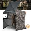 VEVOR Hunting Blind，See Through Ground Blinds with Carrying Bag, 360 Degree Portable Camouflage Tent，Durable Concealed Shelter with Silent Side Door and Window, for Turkey and Deer(6-7 Person（288° See Through ）)